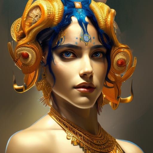 Hathor: Goddess of Beauty in Hyperdetailed Portrait