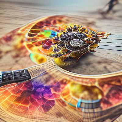 Guitar Mandala Art: Symmetrical Musical Design