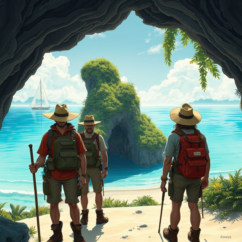 Explorers Discover Ancient Cave Entrance on Turquoise Beach