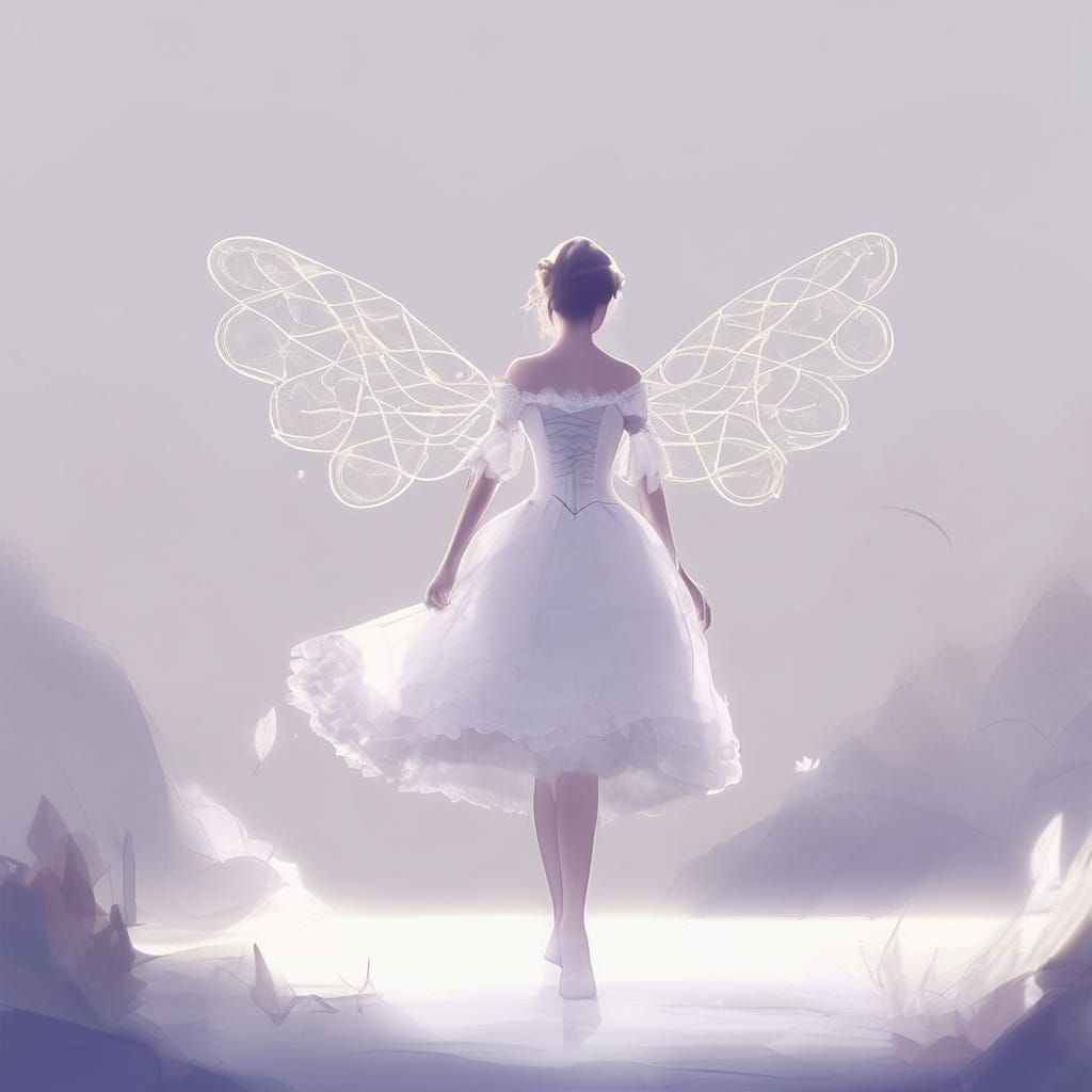 Digital Oil Painting of a Kawaii Anime Girl in a Delicate Co...