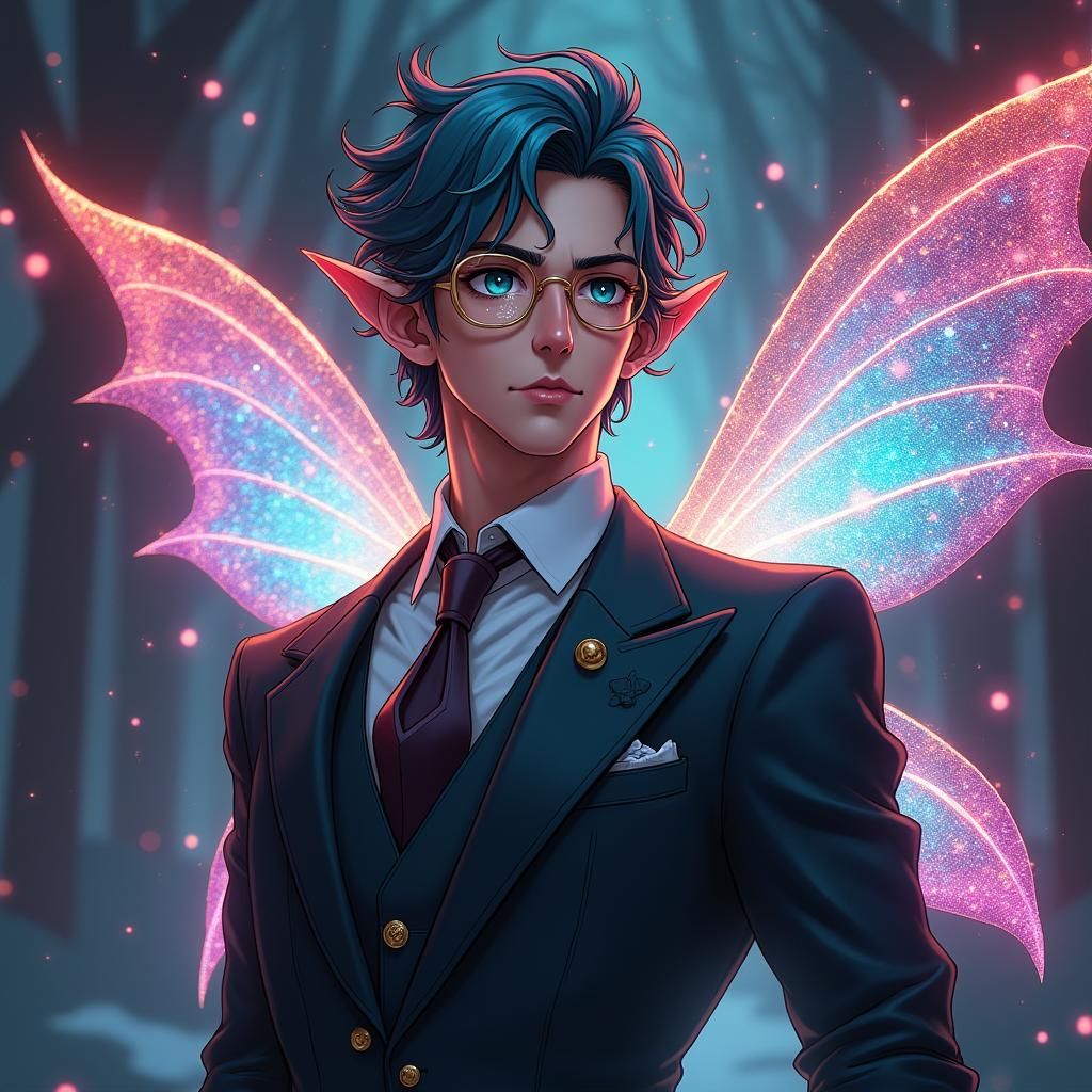 Handsome dapper male elvish fairy with a monocle, beautiful ...