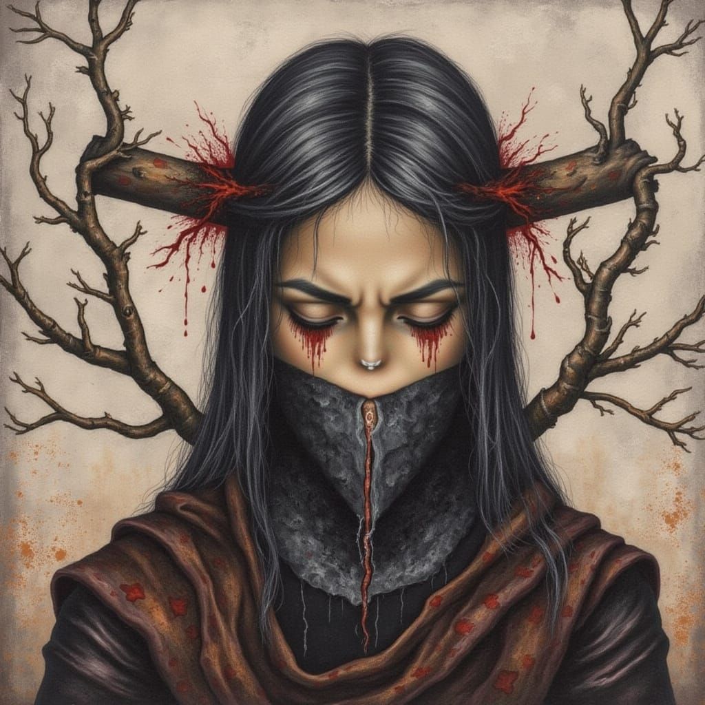 Woman Screaming in Silence