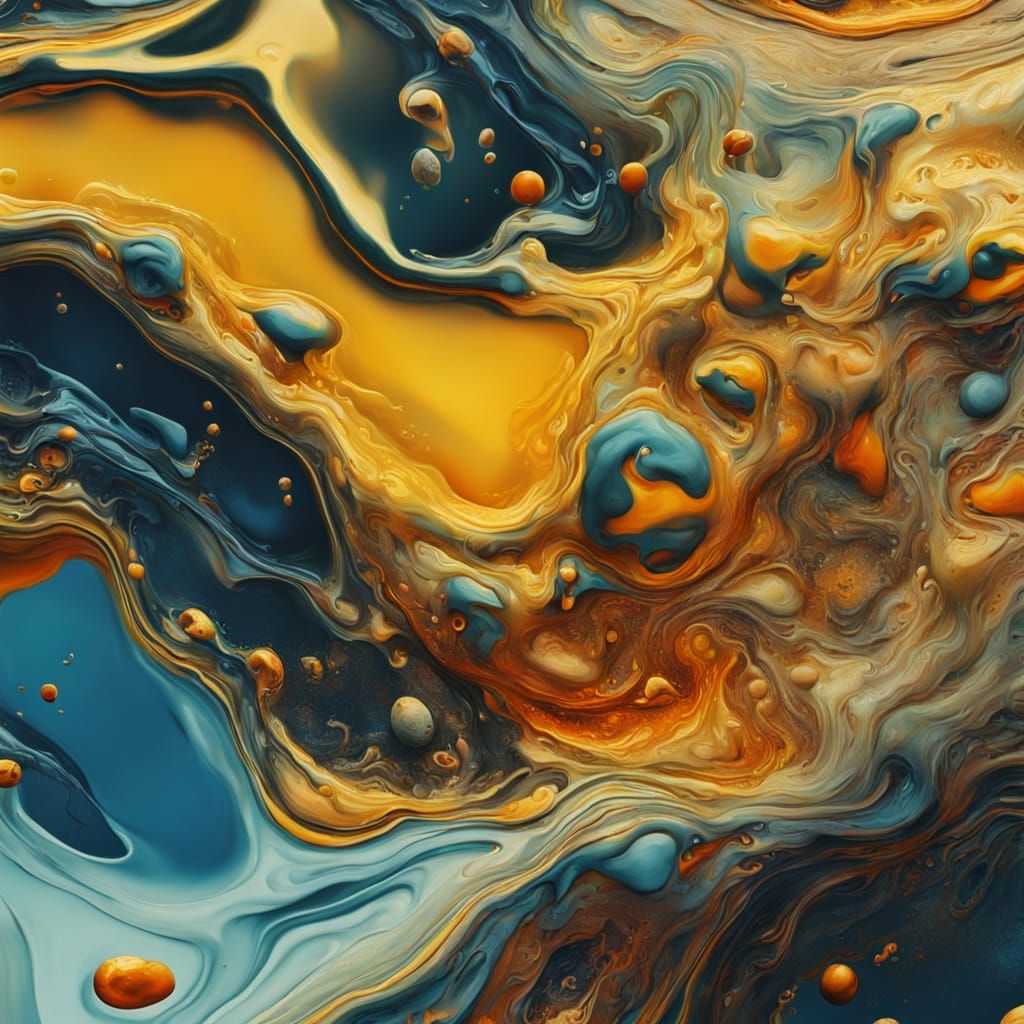 Surreal Chemical Decomposition in Oil Painting Style