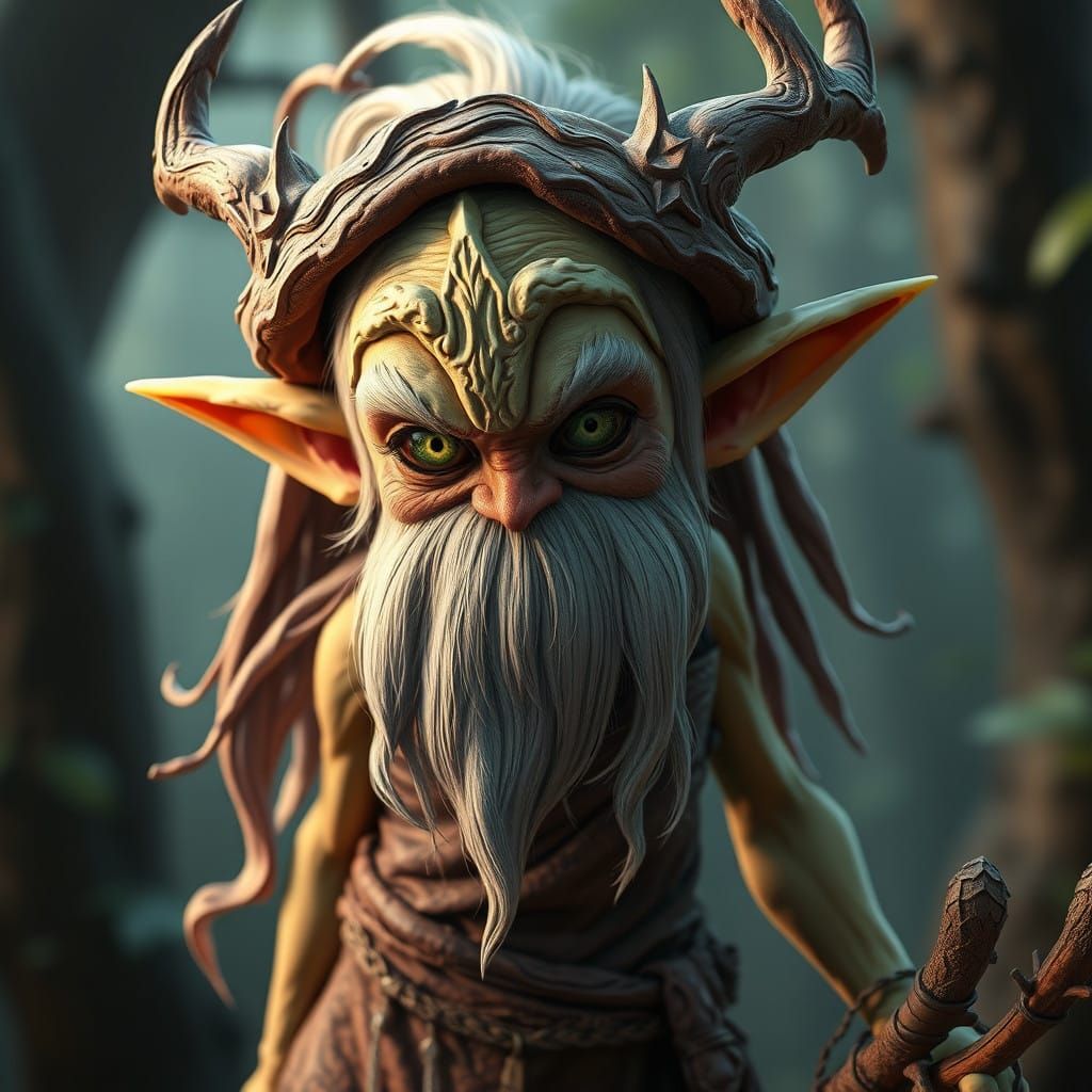 Stunning Wood Spirit Warden in 3D Anime Style