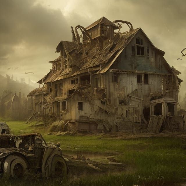 Ruined Farm: Dark Fantasy Concept Art