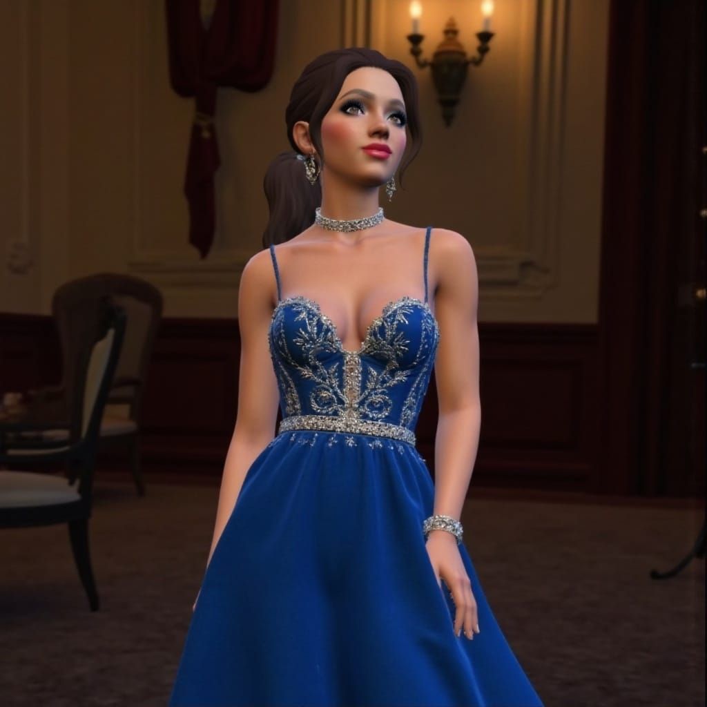 Elegant Prom Night Portrait in a Soft Focus Aesthetic