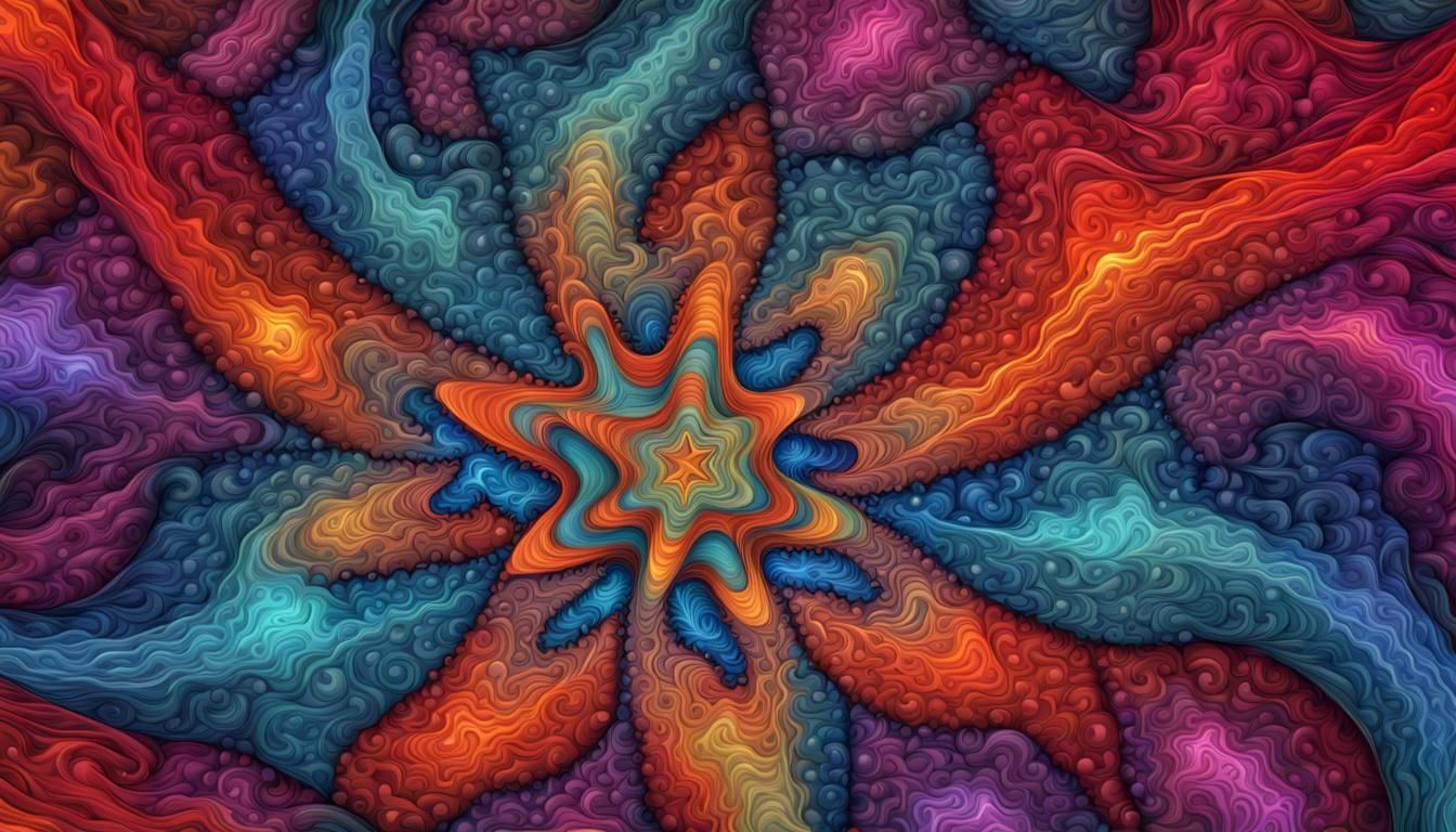 Vivid Fractal Starscape in Impasto Oil Paint Style