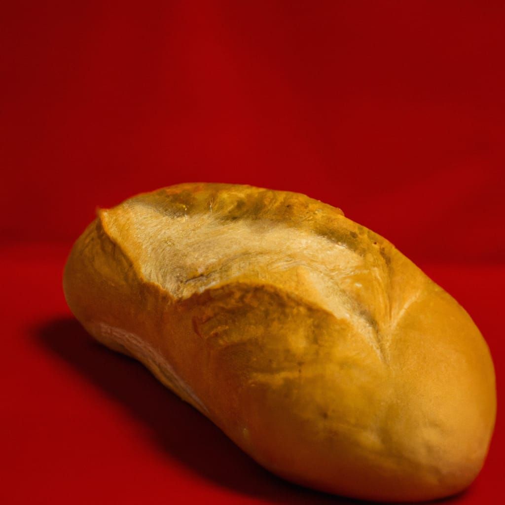 Rustic Bread on Red Background