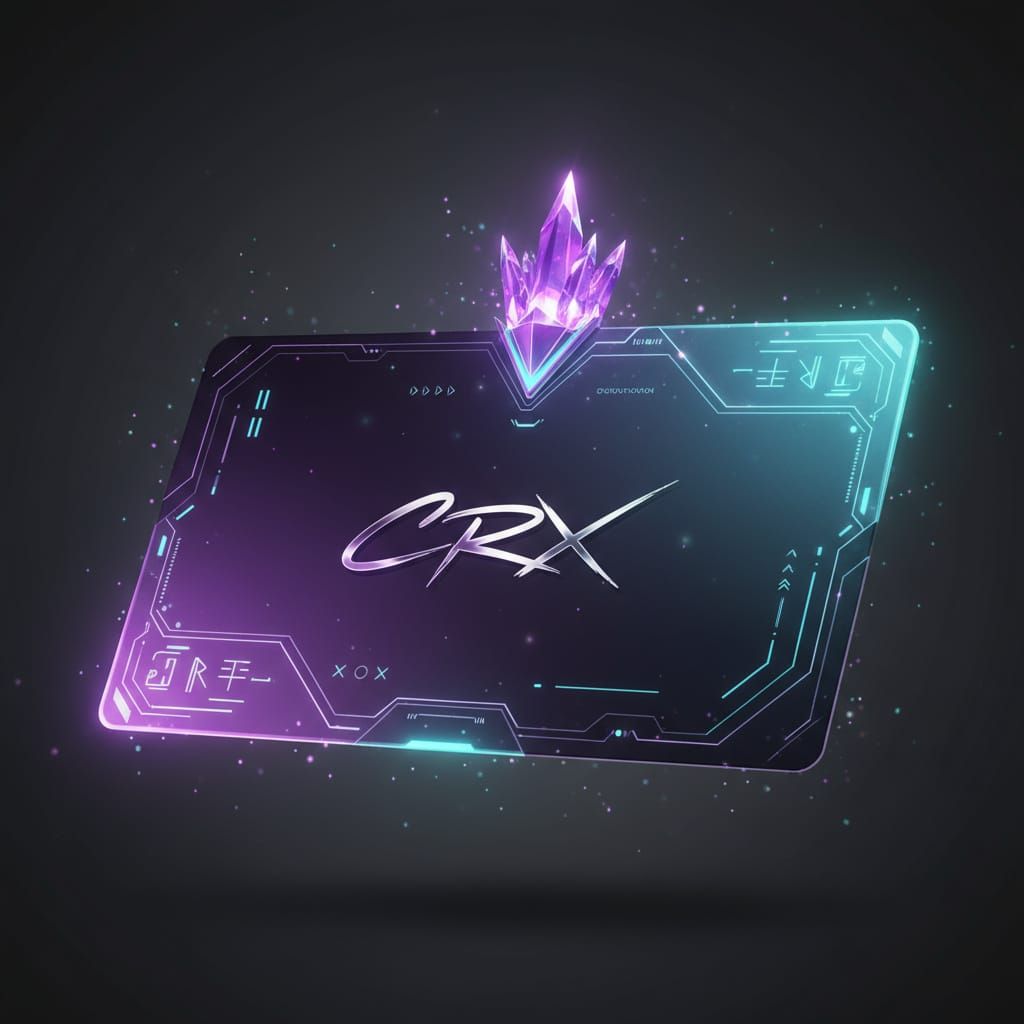 Futuristic CRX Business Card in Purple Cyan