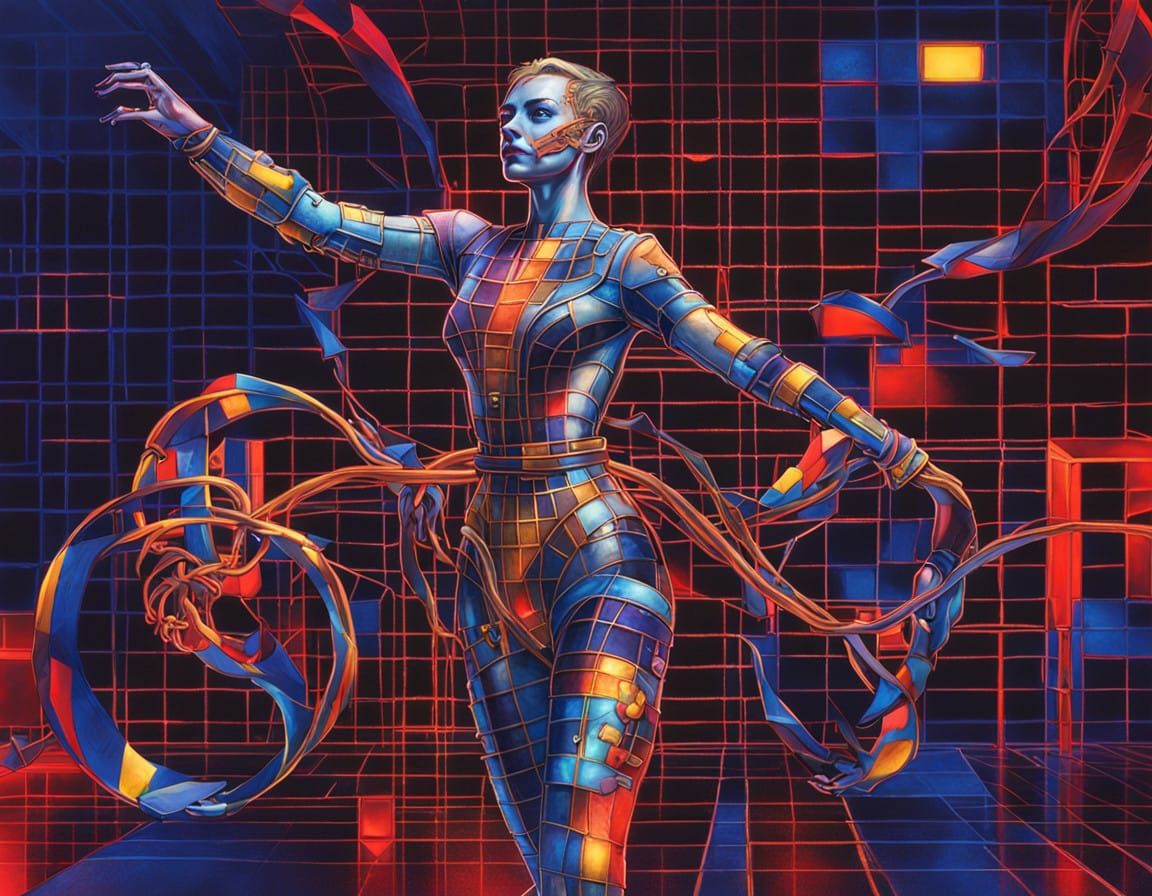 Heroic Cyberpunk Being Defies the Scales of Justice in a Cos...