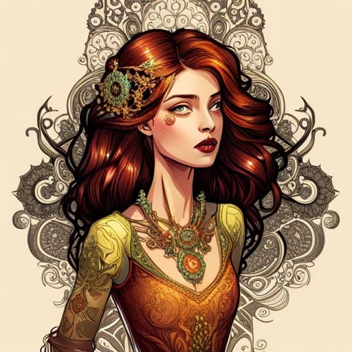 Steampunk Atlantean Princess with Luminous Colors