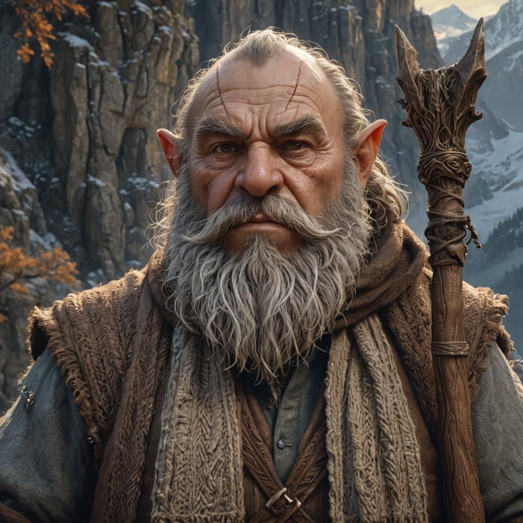 Gruff Dwarf Evoker in Fantasy Art Style