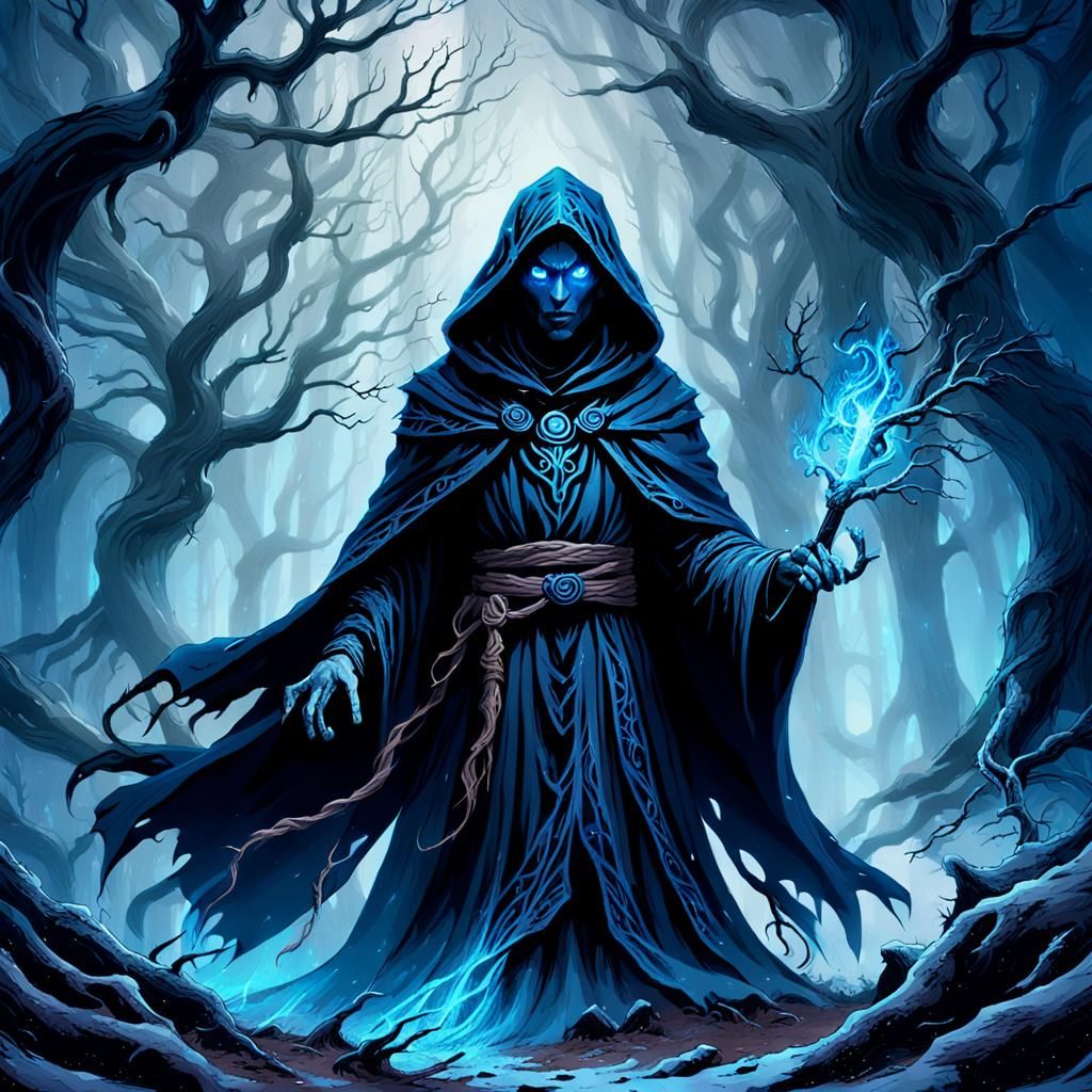 Hooded Ghost Mage Summons Ethereal Energy