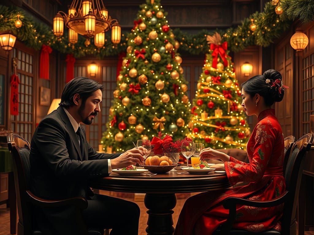 John Wick's Elegant Christmas Encounter with a Korean Woman