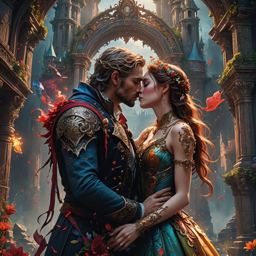 First Kiss: A Detailed Fantasy Matte Painting