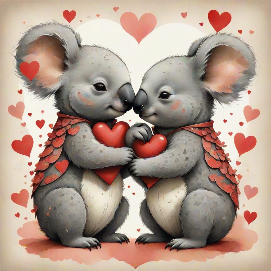 Whimsical Koala Bears in Pastel Harmony