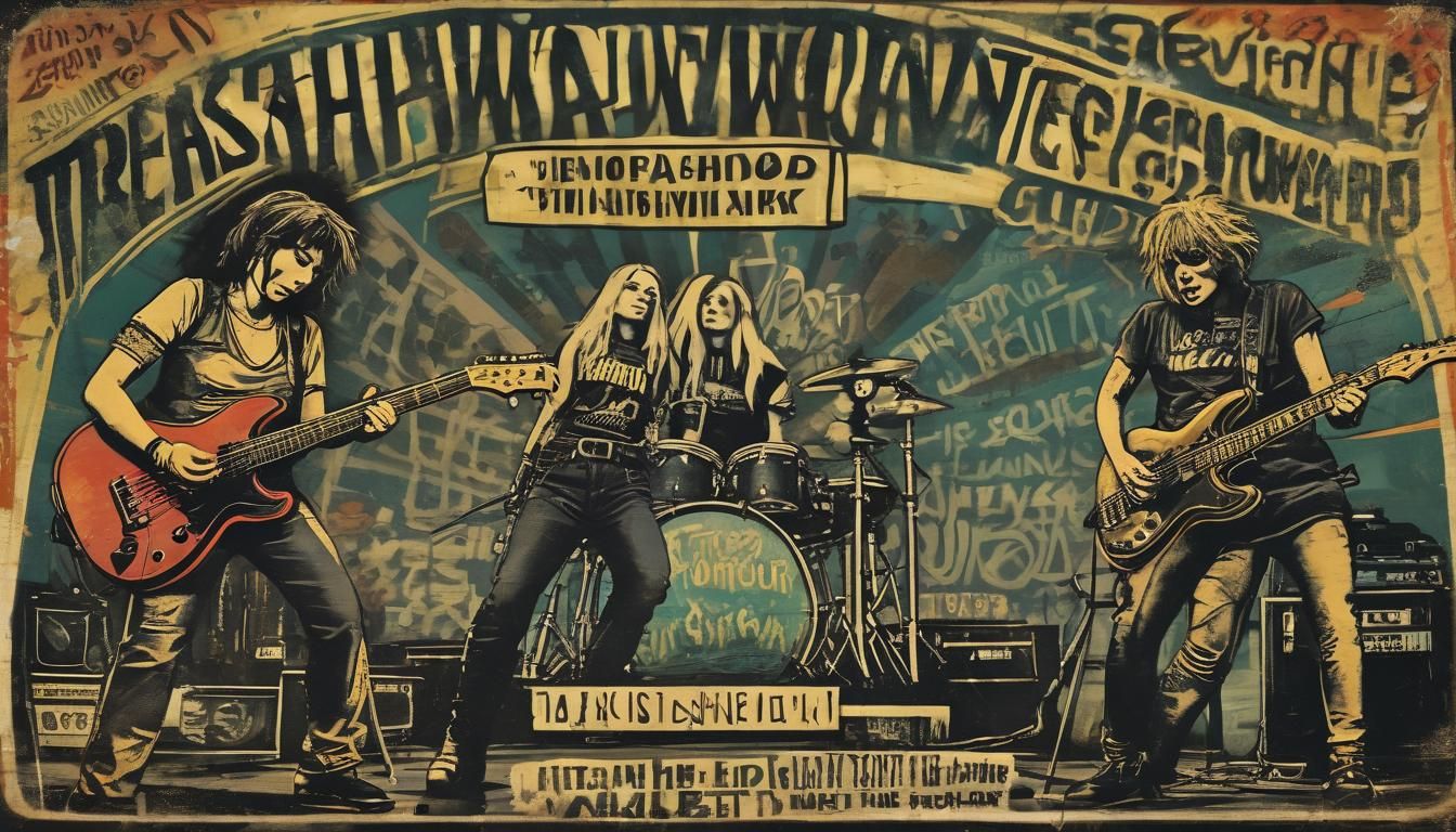 The Trashwomen in Concert: Retro Punk Poster