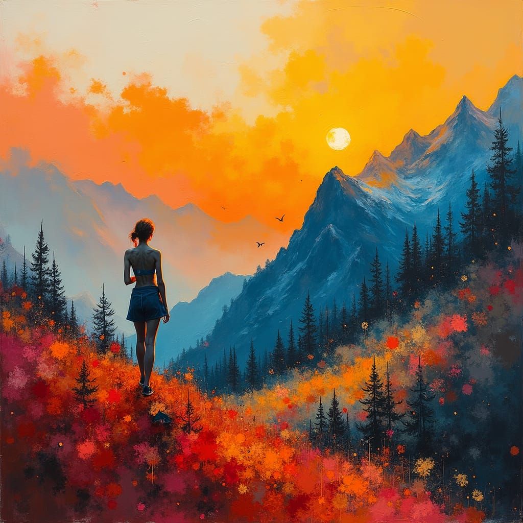 Abstract Landscape in Julie Mehretu Style