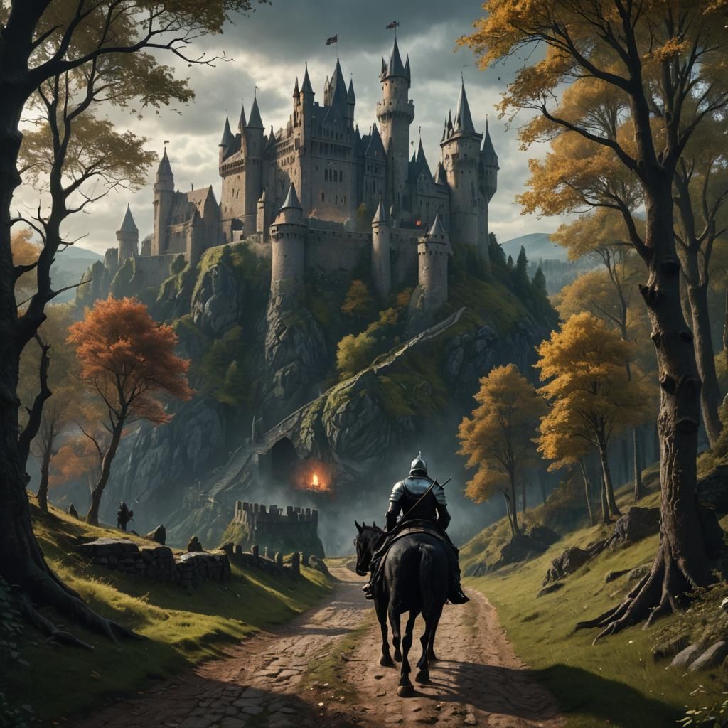 Knight's Journey to Dark Castle: Fantasy Concept Art