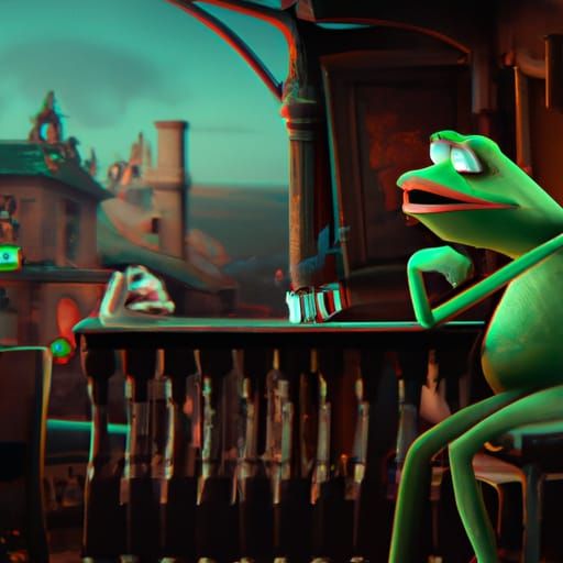 Cinematic Kermit the Frog Digital Matte Painting