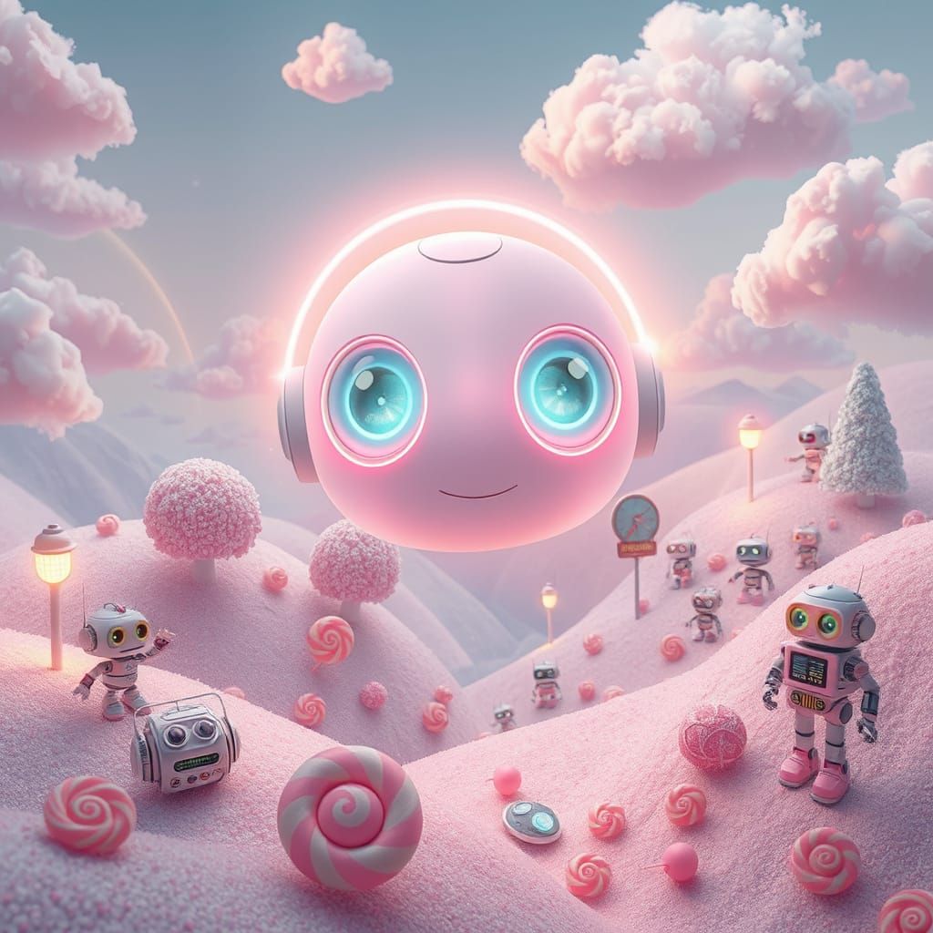 Whimsical AI Dreaming Amidst Candy Island