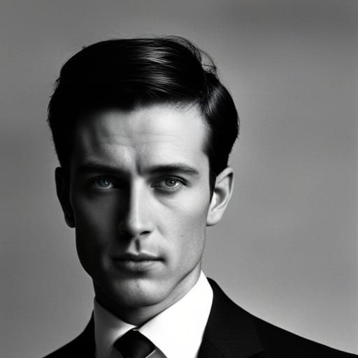 Portrait of a Man with Black Hair and Scar