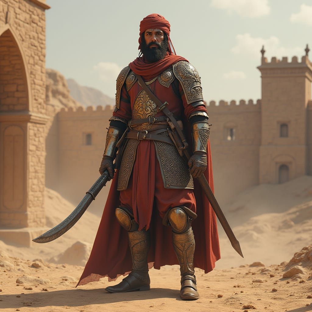 10th Century Muslim Warrior 3D Render