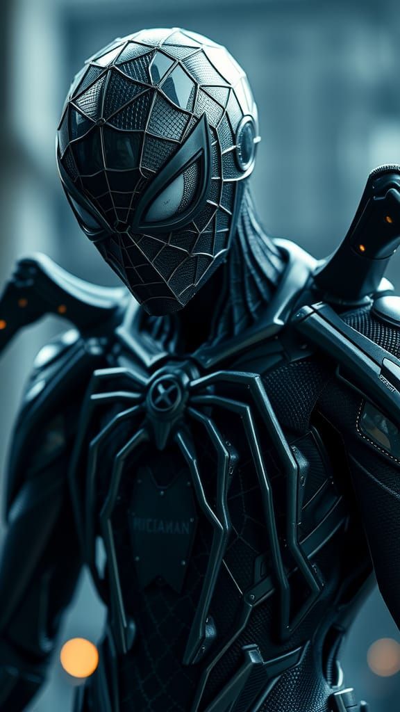 Spiderman in Nano Armour, H.R. Giger Style