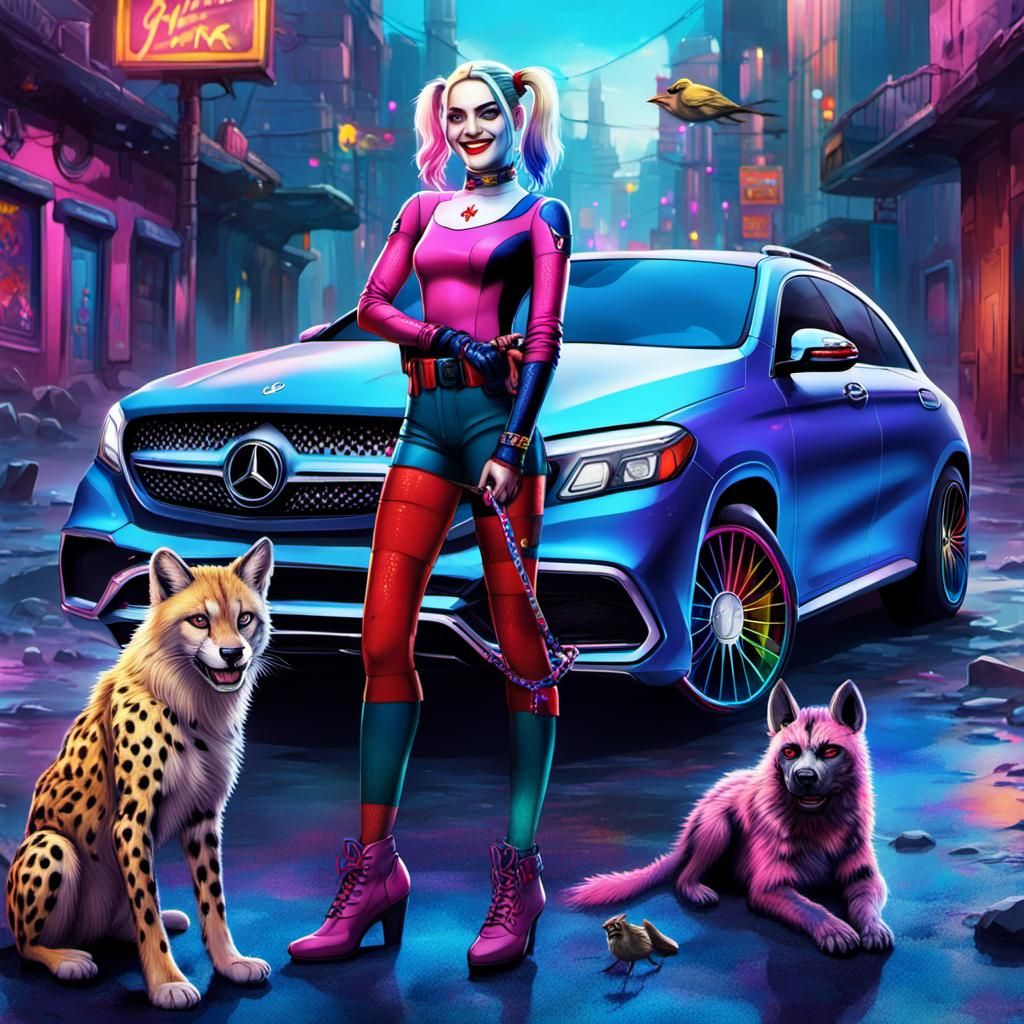 Harley Quinn's Fantasy: Lynx, Hyena, and Mercedes