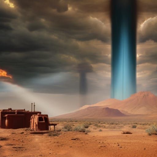 Post-Apocalyptic Desert Cat Survival: Digital Matte Painting