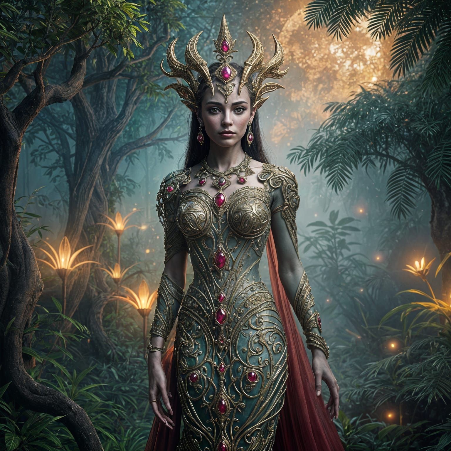 Ethereal Goddess of the Cosmic Jungle