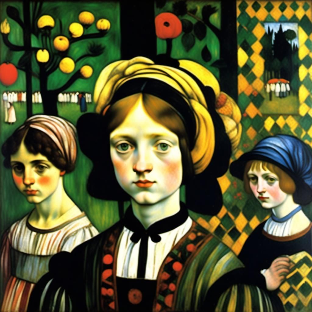 Abstract Blend of Classic Art Styles