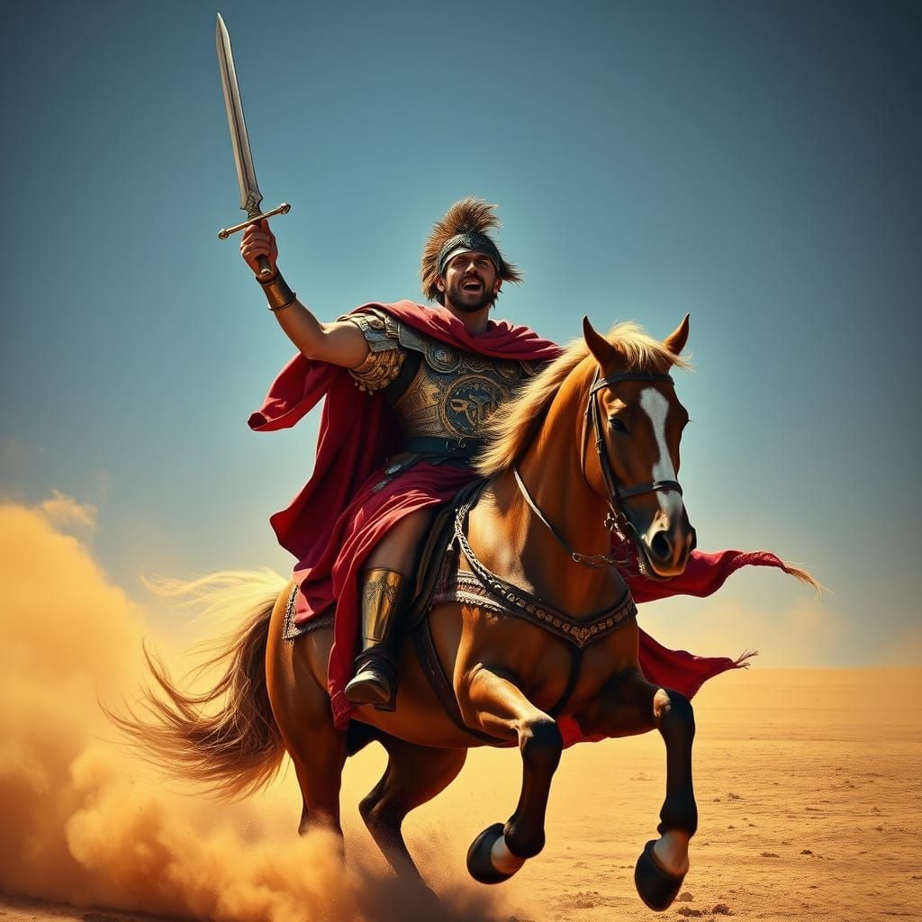 Ancient Roman Warrior Rides across the Steppe in Fierce Batt...