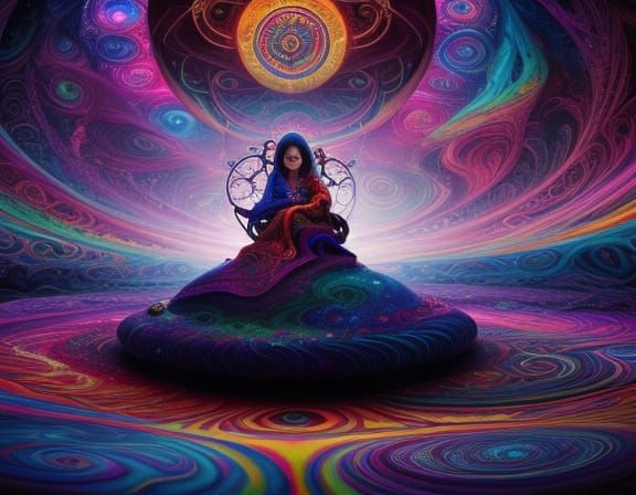 Surreal Melting Carpet Vortex in Psychedelic Art Style