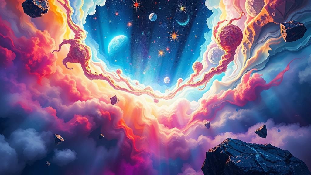 Colliding Universes: A Surreal Dreamscape of Ethereal Colors