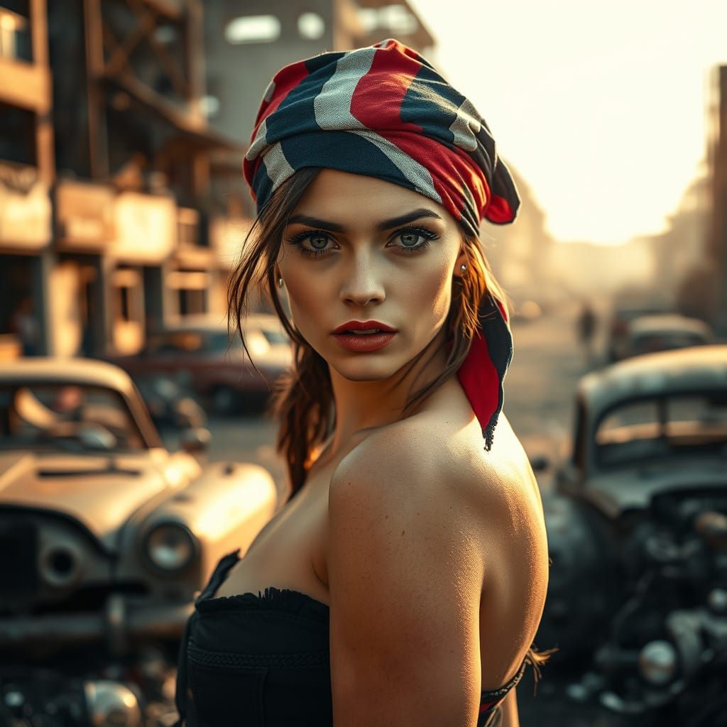 Hope Amidst Ruin, in Cyberpunk Style