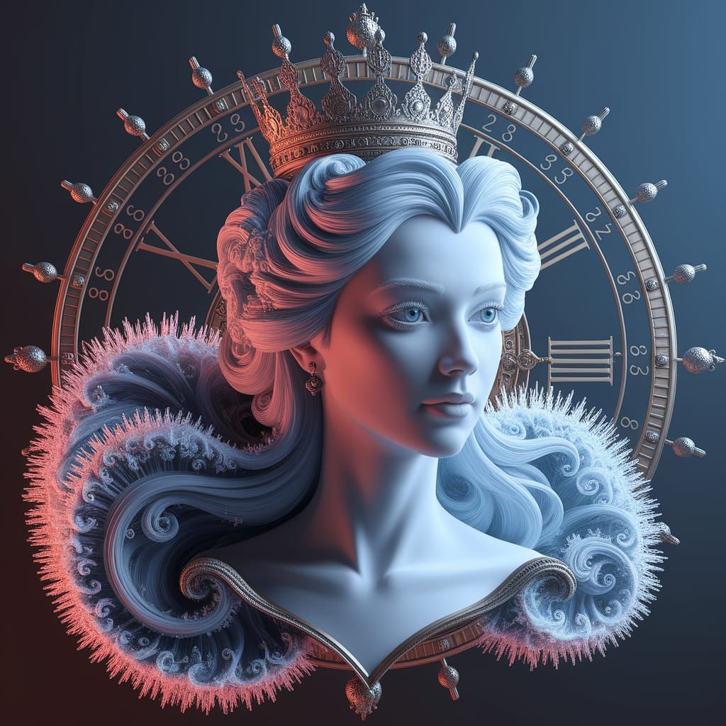 Ethereal Disney Princess in Mixed Media Style