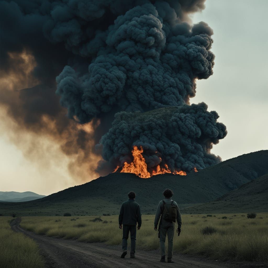 Epic Bush Fire Unfolds in Cinematic Black Smoke