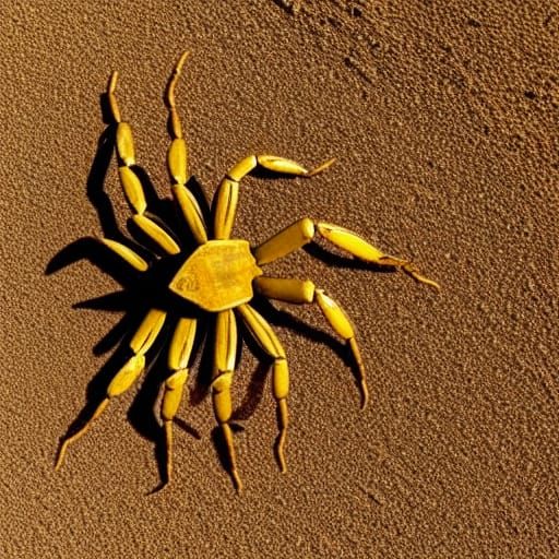 Giant Golden Scorpion in Arid Desert