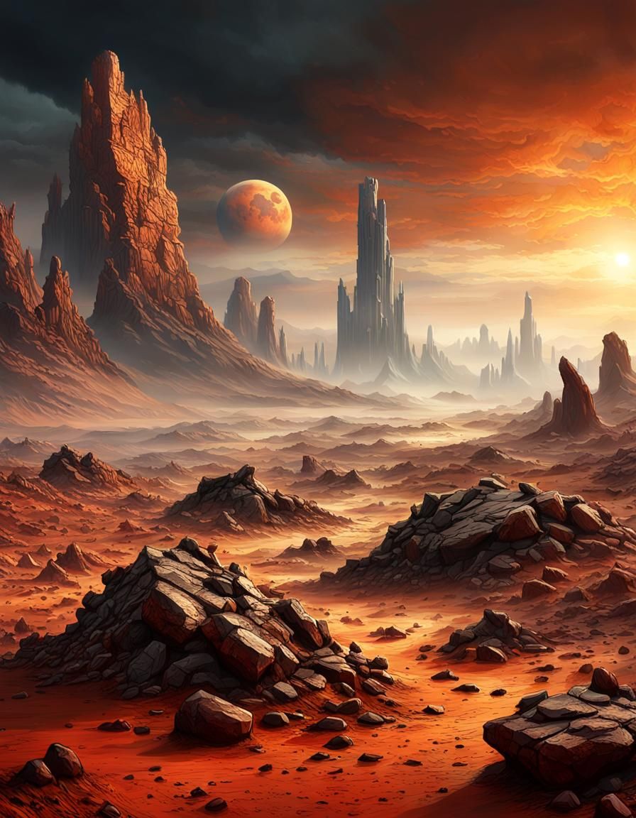 Martian Rocks in a Dusan Markovic Style