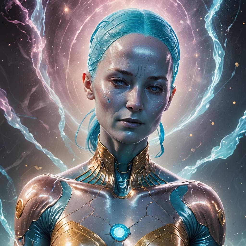 Hyperrealistic Female Dr. Manhattan Concept Art