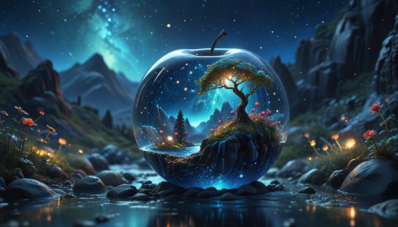 Ethereal Glass World in Surrealistic Cosmological Dreamscape