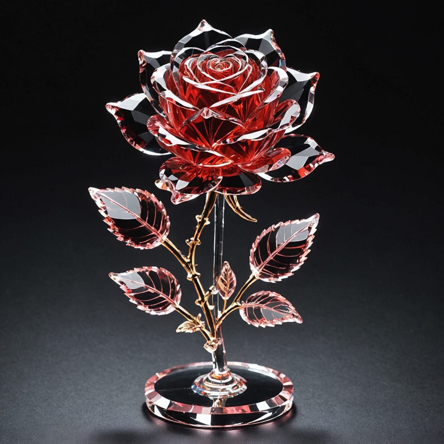 Crystal Rose in Laser Cut Precision