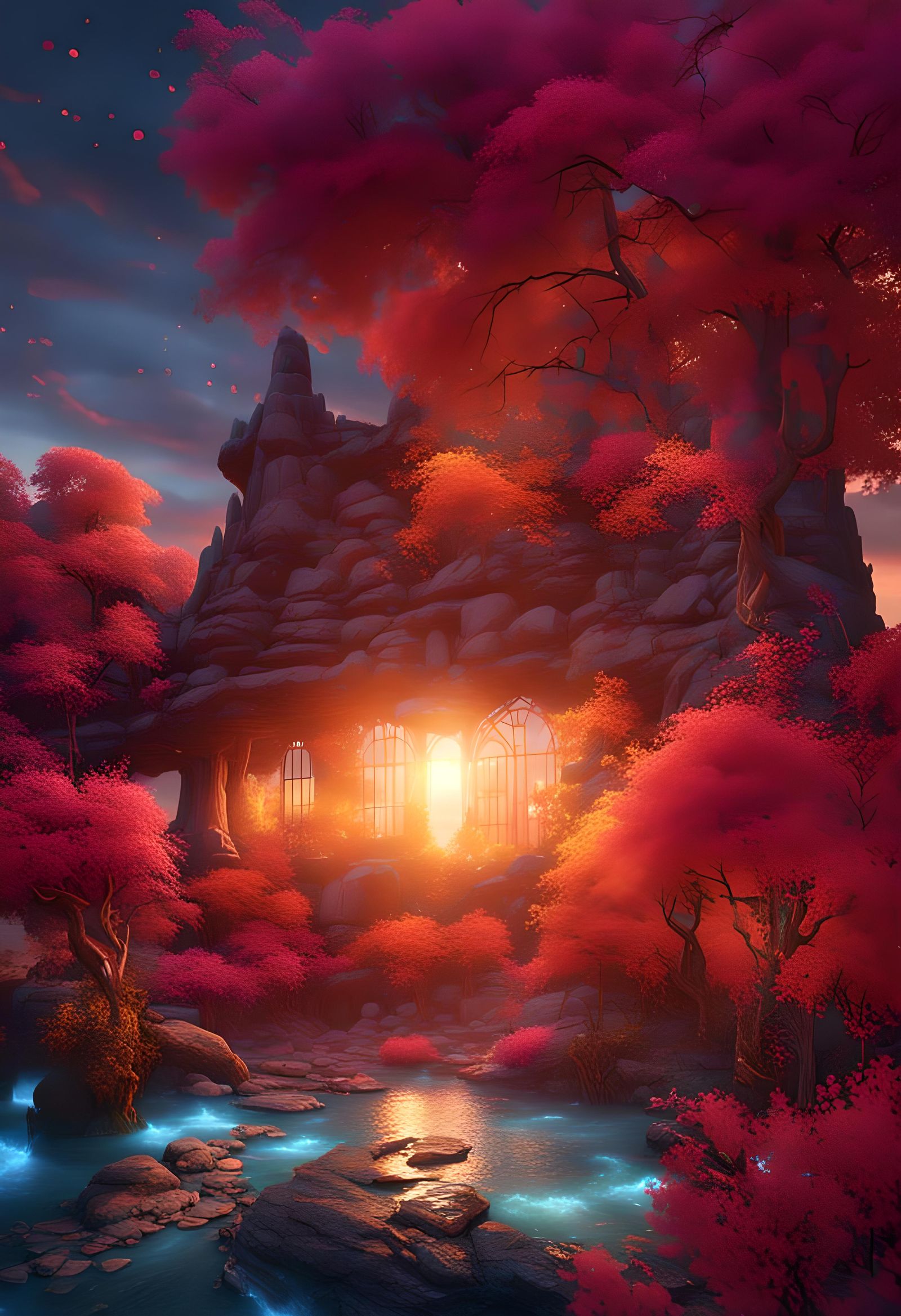 Sunset Landscape in Detailed Digital Painting