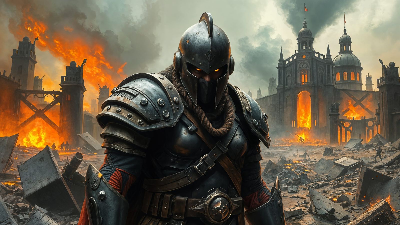 Cyclops Warrior Emerges from Dark Fantasy Ruins