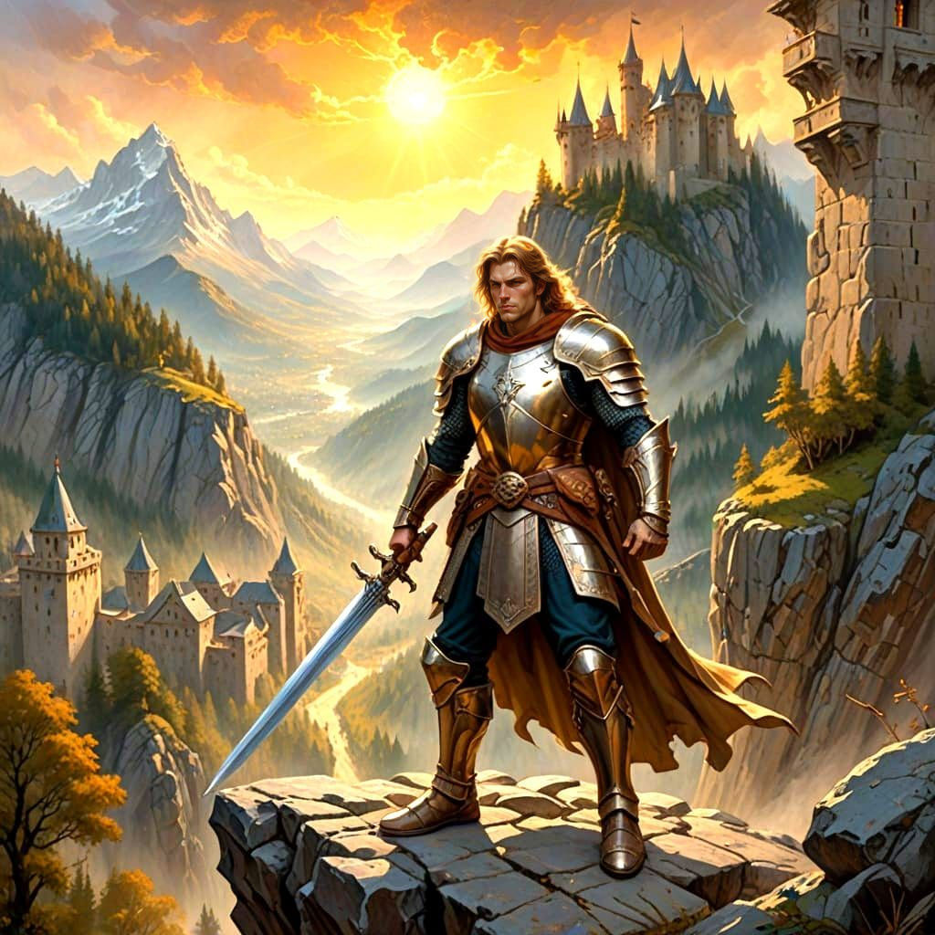 Dungeons and Dragons Fighter in Oil Painting Style