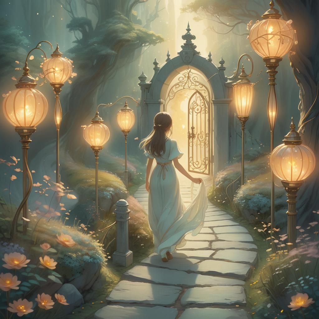 The beautiful lamps lead the way through the gates of heaven