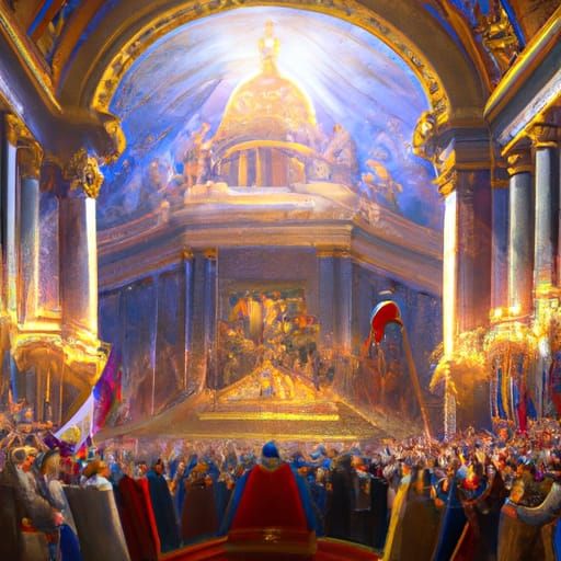 Napoleon's Coronation: Photorealistic Cathedral Painting