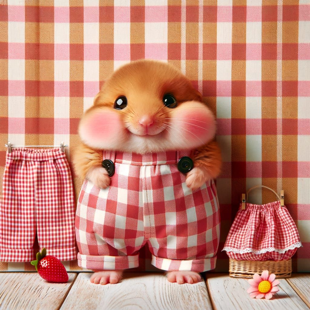 Very Small Creature Wearing Enormous Gingham Knickerbockers