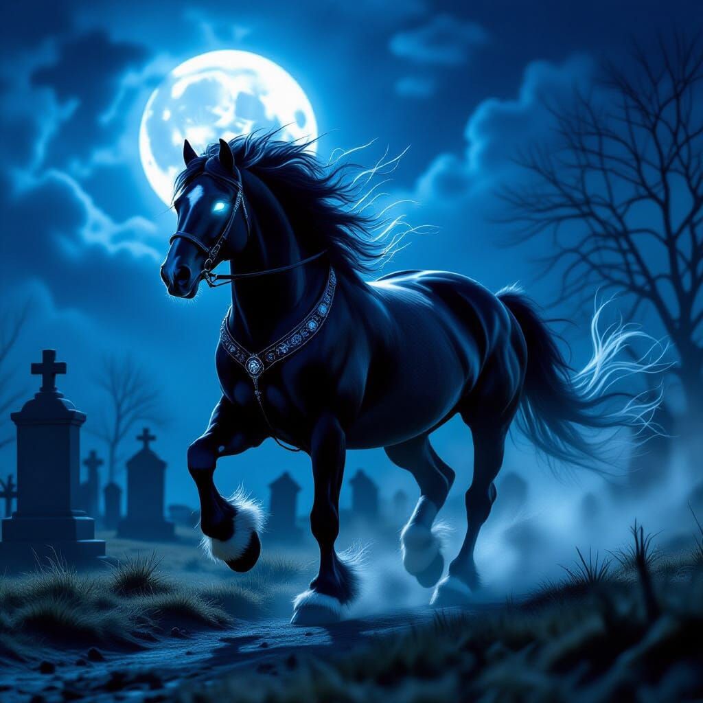 Spectral Clydesdale Haunting Graveyard This Christmas